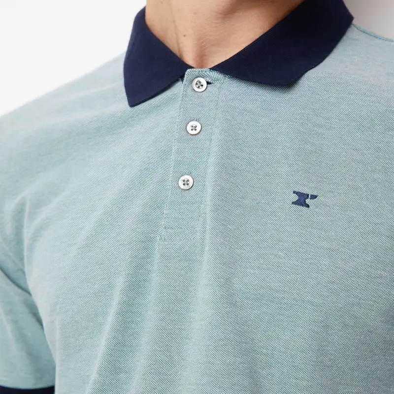 Men Polo T-Shirt Short Sleeve Cotton Yarn Dye Pique Slim Fit