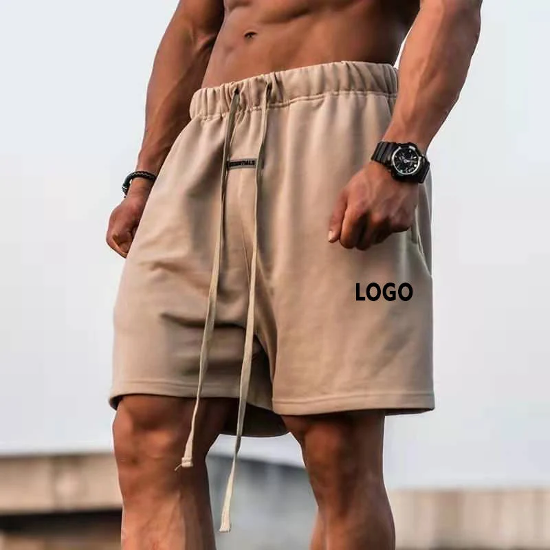Wholesale Custom Plus Size Men Sport Gym Fitness Workout Casual 100% Cotton Sweat Jogging Blank Shorts Fashion Men Shorts
