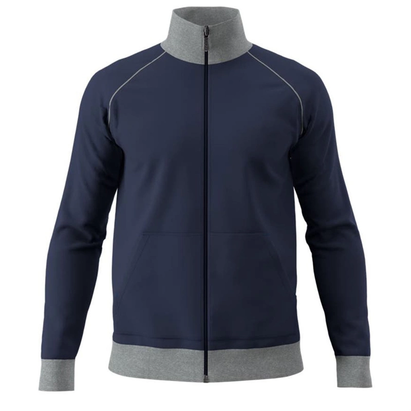 Wholesale Custom Design Knit Ribbing Neck Jacket Soft Stretchy Zip Pocket Sports Wear Breathable Tracksuit Sportswear
