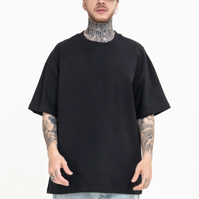 Summer Cotton Short Sleeve Wholesale Men Tshirt Custom Printing Black T-Shirt