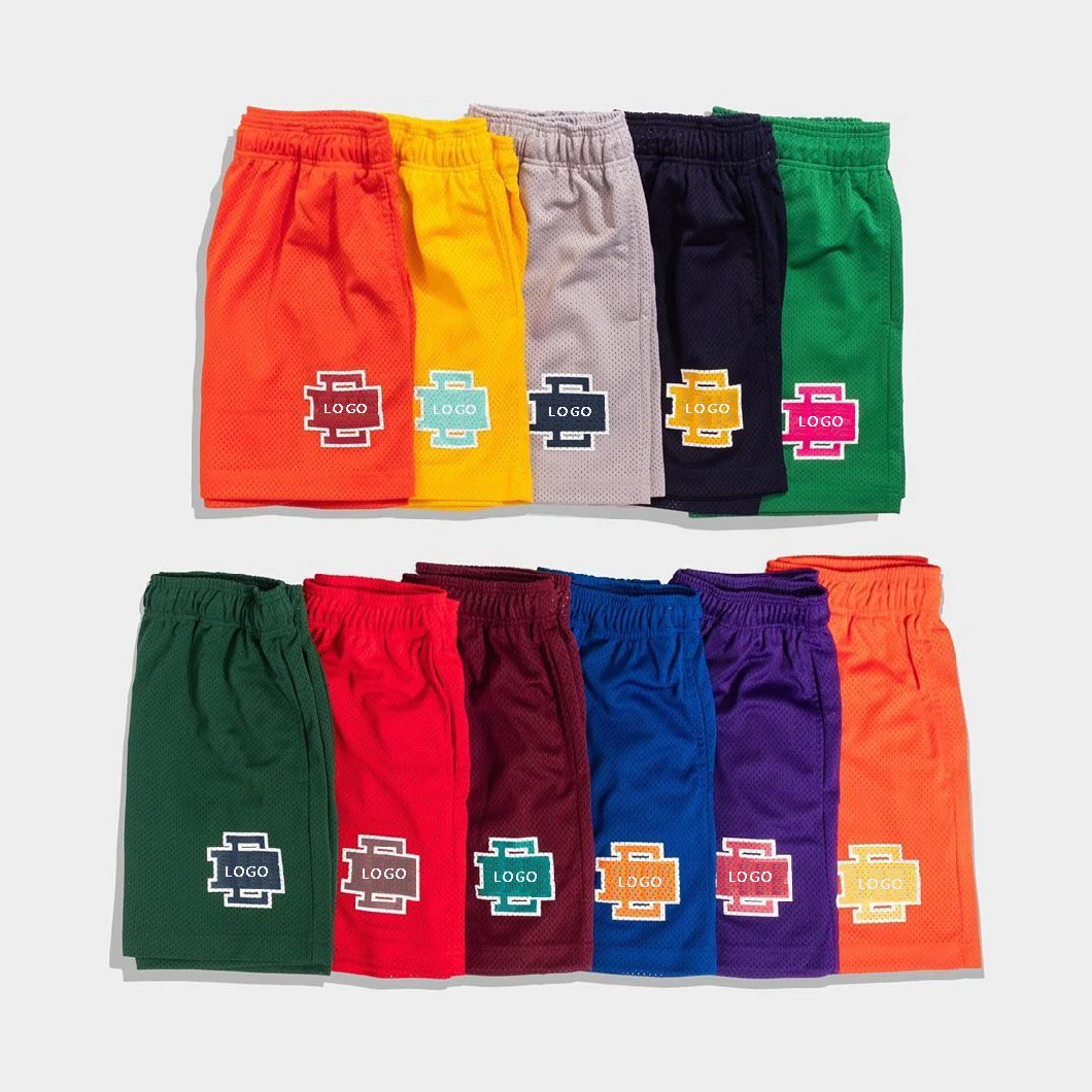 Double Layer Mesh Shorts Custom Logo Casual Gym Sport Mesh Basketball Short Polyester Sweat Summer Shorts for Men