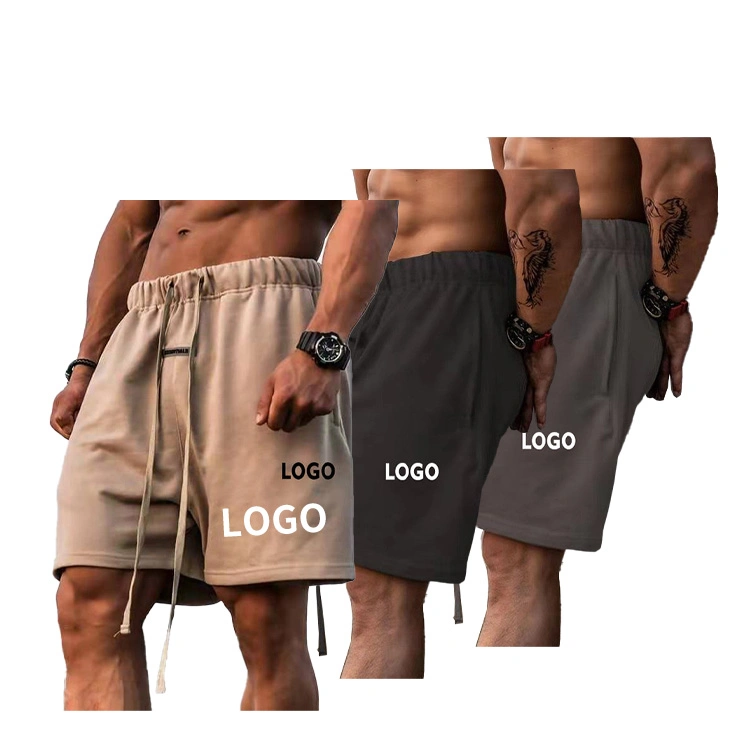 Wholesale Custom Plus Size Men Sport Gym Fitness Workout Casual 100% Cotton Sweat Jogging Blank Shorts Fashion Men Shorts