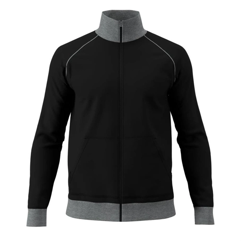 Wholesale Custom Design Knit Ribbing Neck Jacket Soft Stretchy Zip Pocket Sports Wear Breathable Tracksuit Sportswear