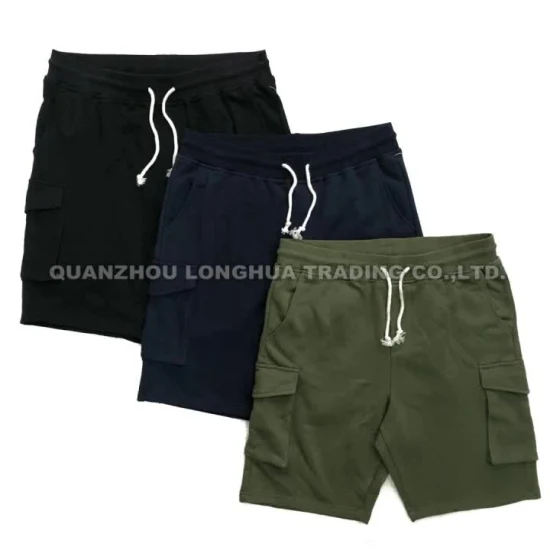 Men′ S Boy′ S Shorts With Apparel Trousers Jeans Kids Wear Pants Knitwear Interlock Double Knitted Black Green Orange